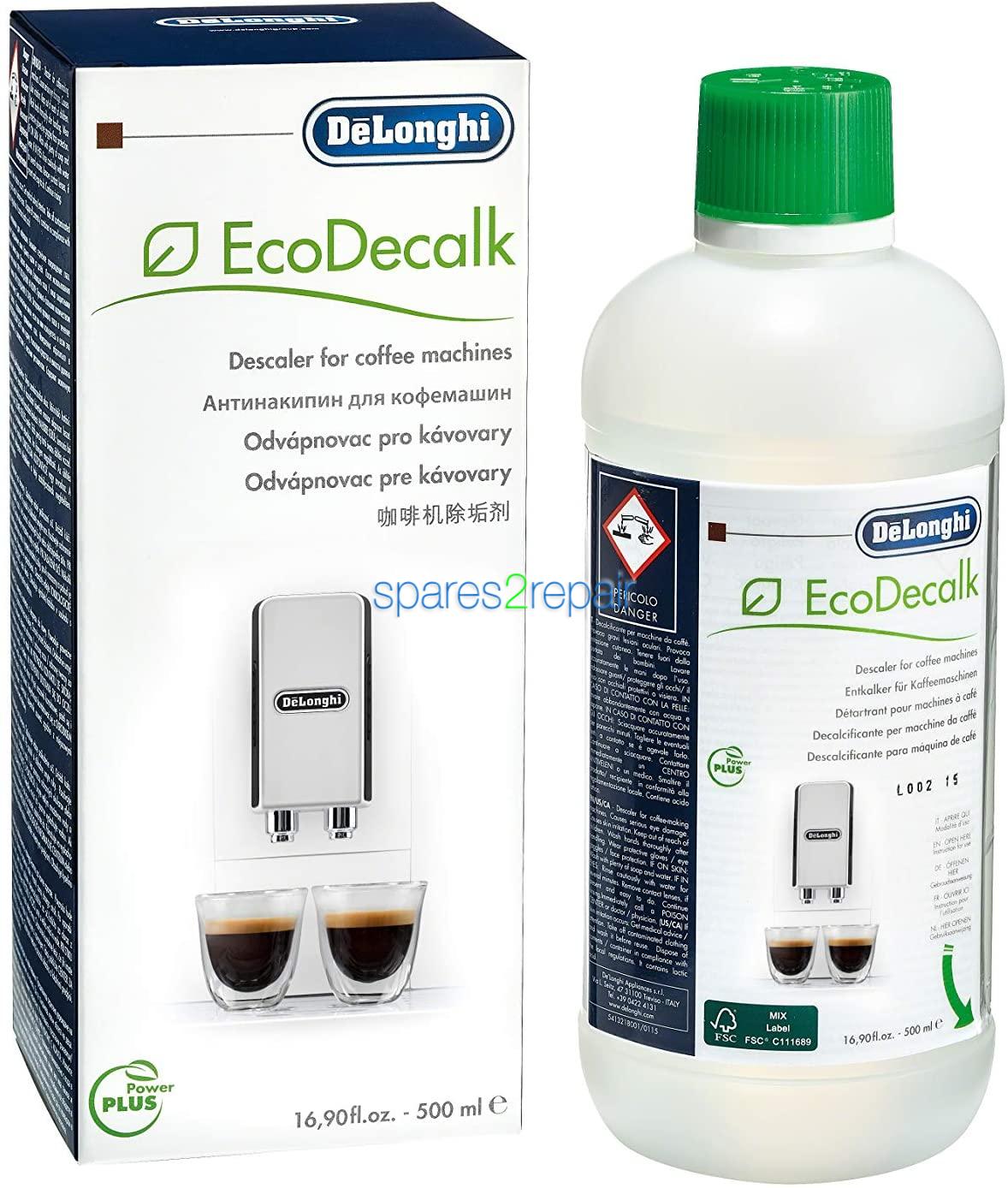DeLonghi EcoDecalk Coffee Machine Descaler 500ml - DLSC500 - 5513296041 - SER3018