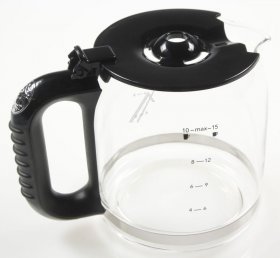 SPARES2GO Glass Jug Carafe for Russell Hobbs 14899 Coffee Machine 