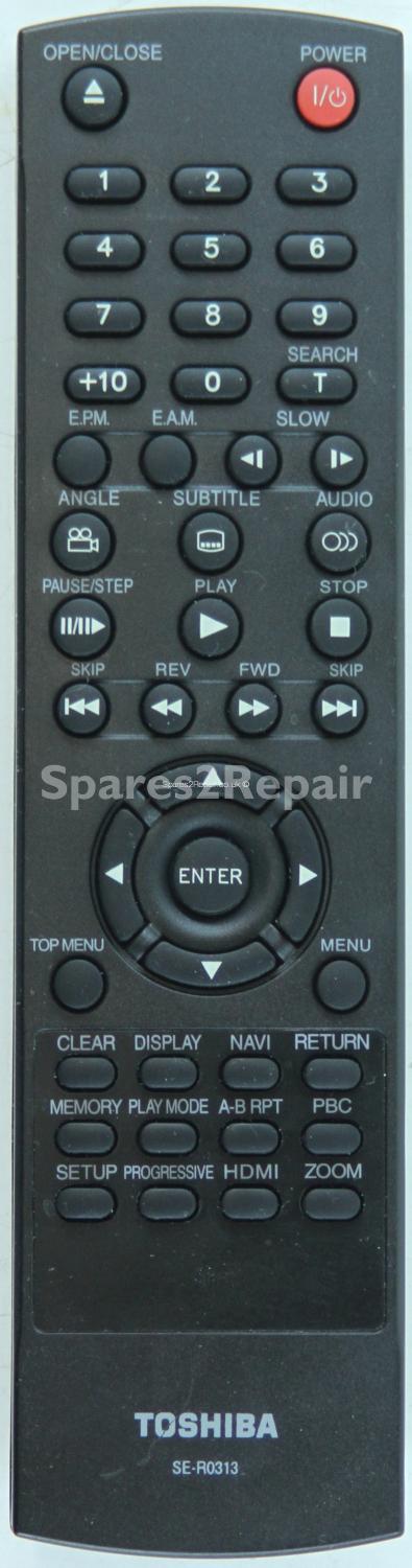 Toshiba SE-R0313 DVD Remote Control (Original)